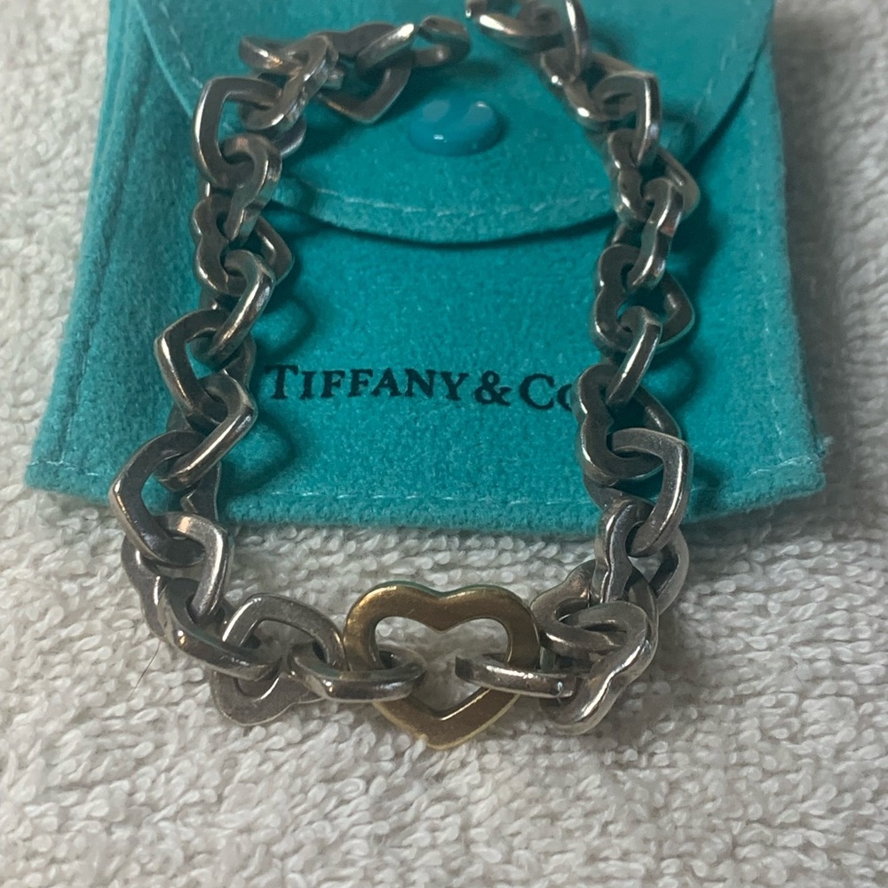 Tiffany & Co. Silver and Gold Heart Bracelet